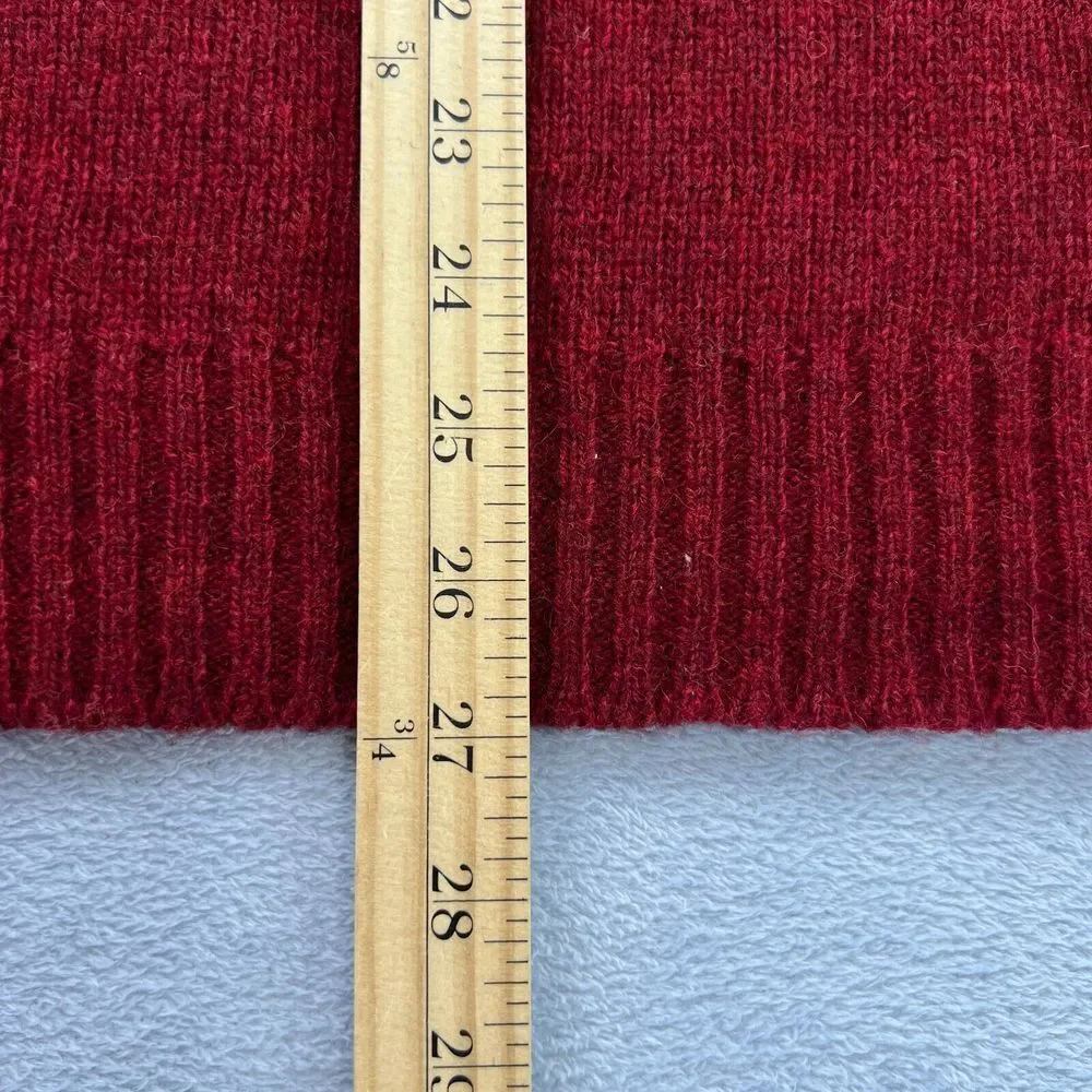 Vtg. Union Made Classic Directions Women's Wool Blend Cable knit Sweater Red USA